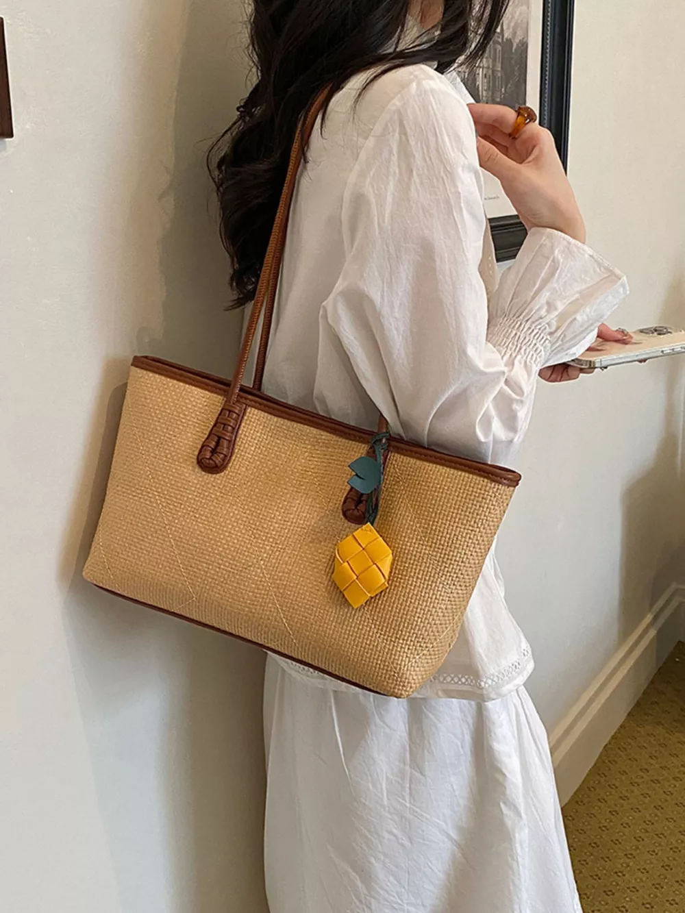 Contrast Trim Shoulder Bag, image 7