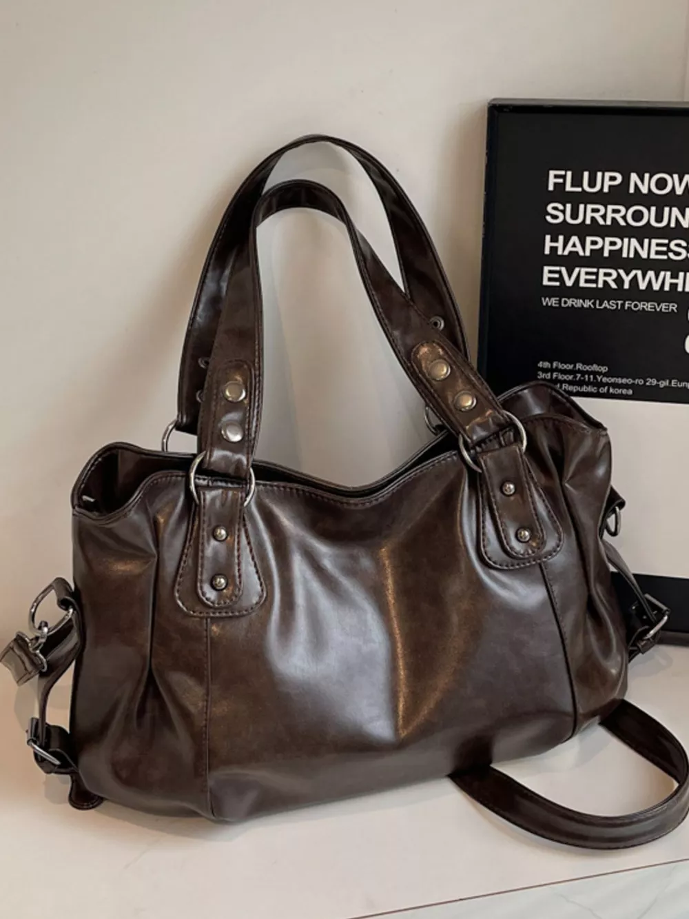 Vintage Style Leather Handbag, image 16