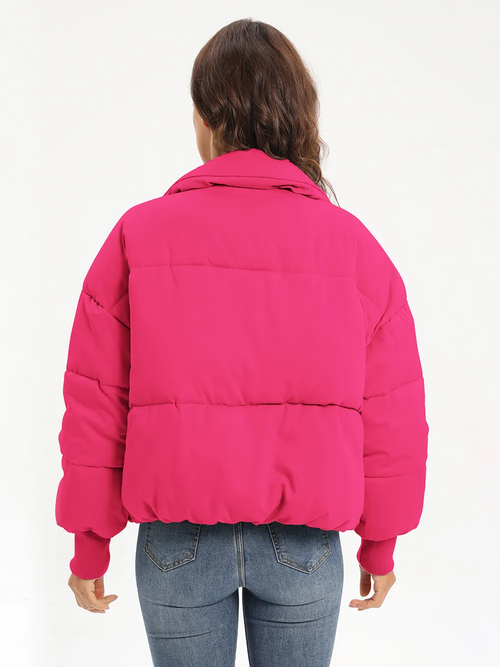 Zip Up Turtleneck Long Sleeve Puffer Jacket, image 25