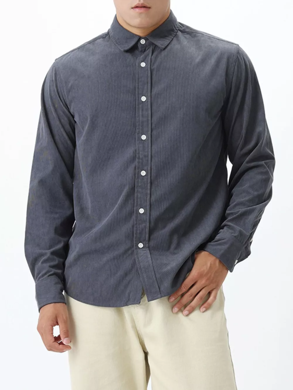 Men's Plus Size Button Up Long Sleeve Shirt, image 2