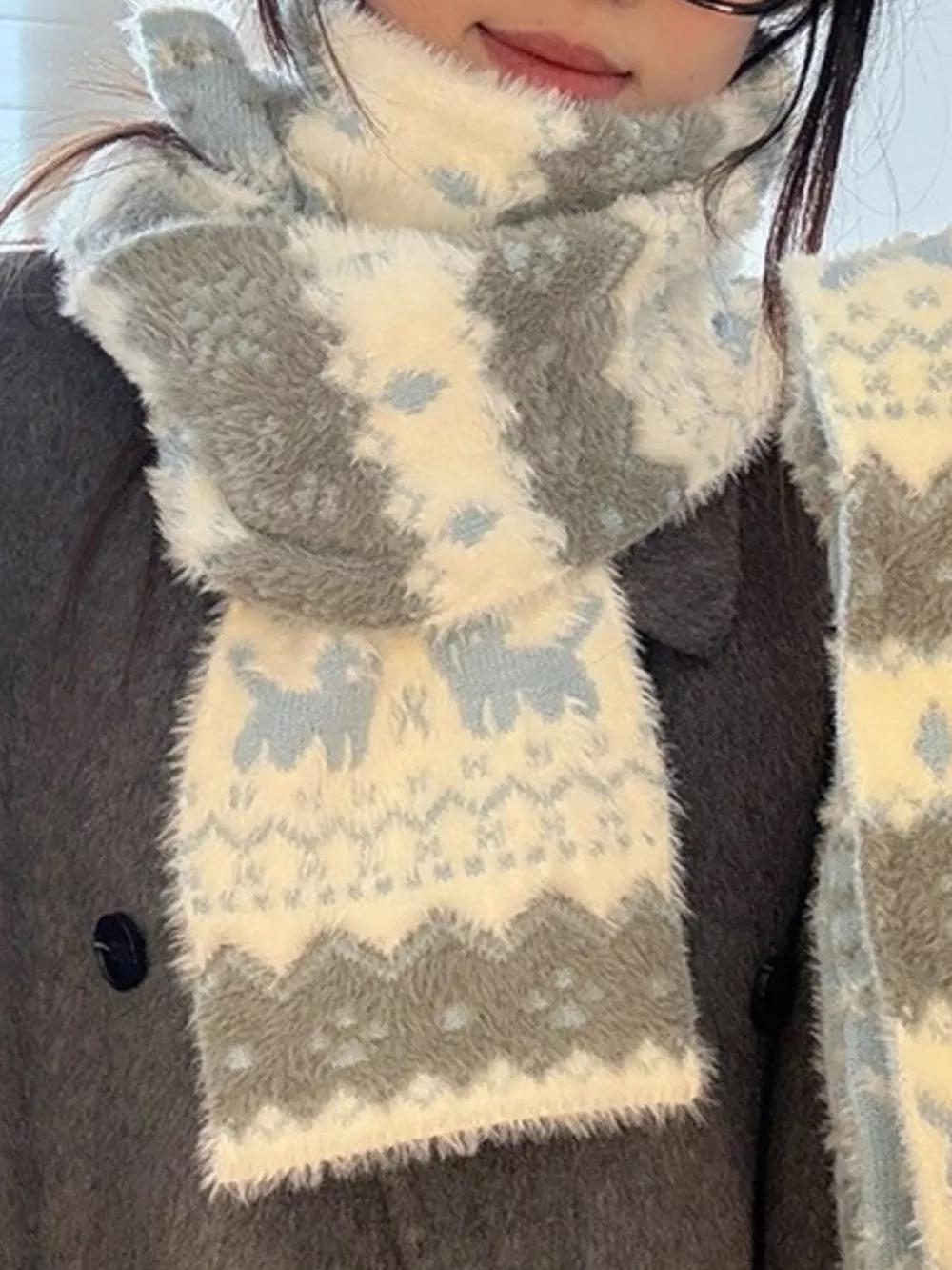 Animal Pattern Fuzzy Scarf, image 2