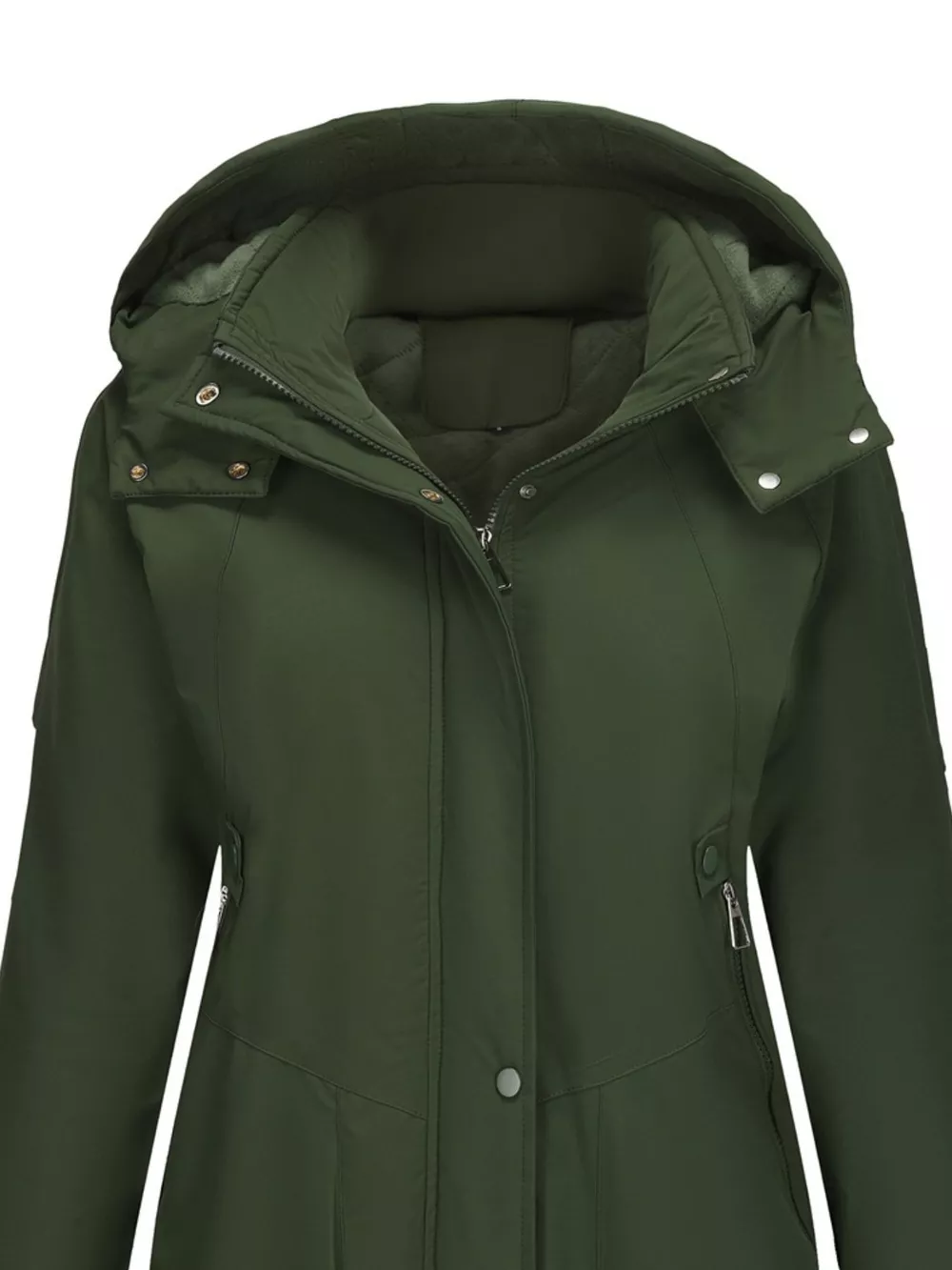 Full Size Hooded Mid-Length Windproof Outerwear Plus Size, image 24