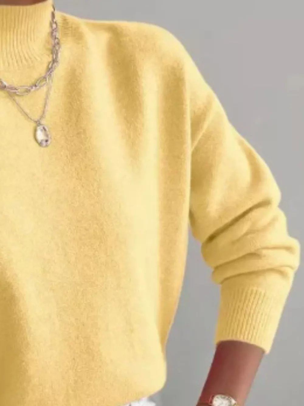 Mock Neck Dropped Shoulder Sweater, image 30