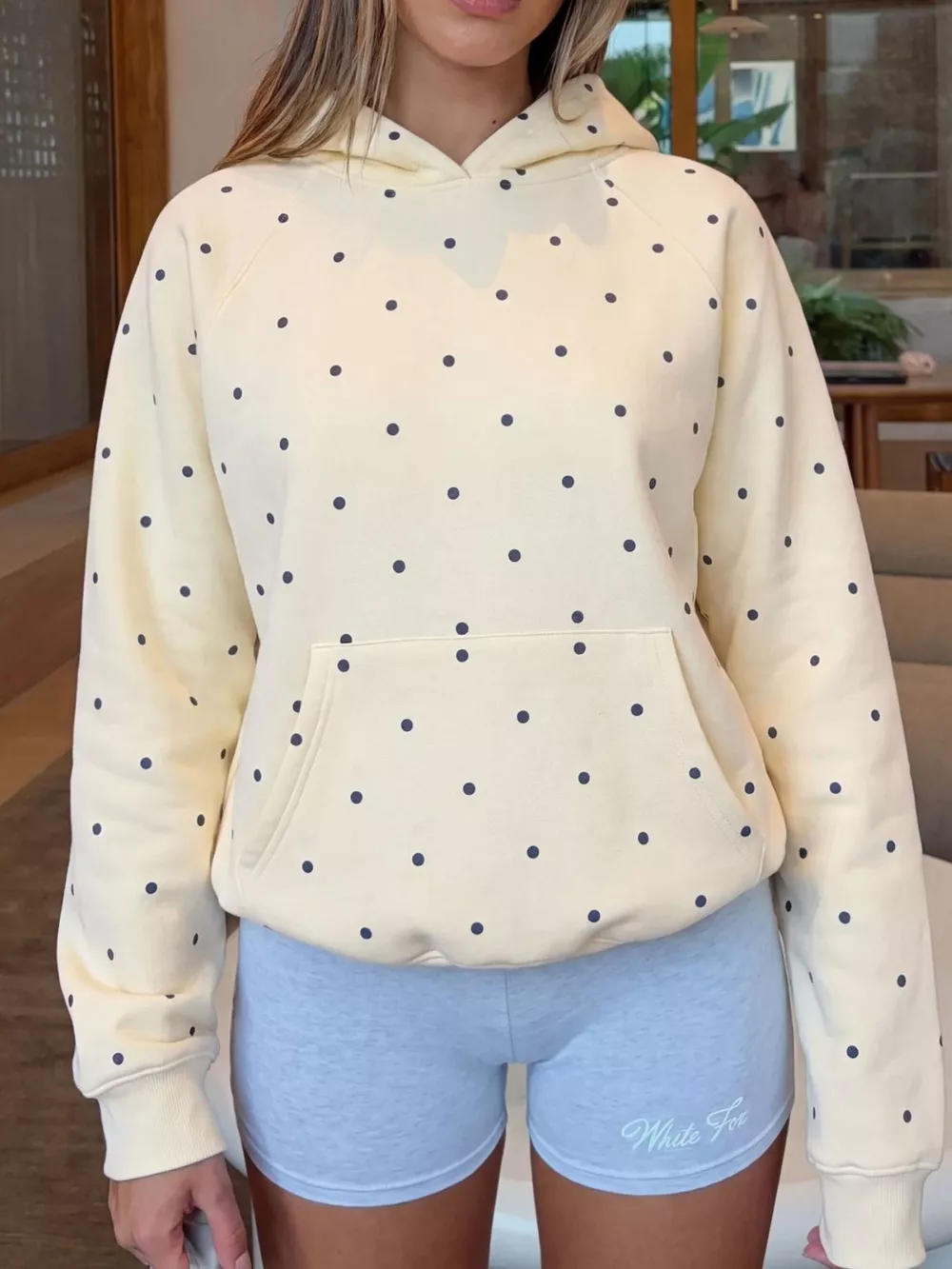 Polka Dot Kangaroo Pocket Hoodie, image 6