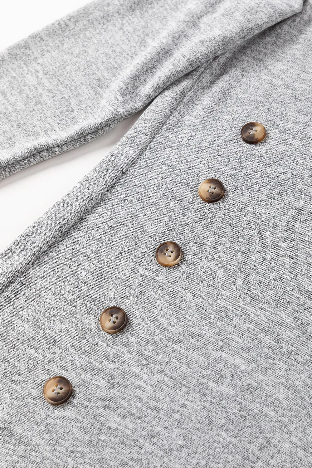 Decorative Button Round Neck Long Sleeve Top, image 2