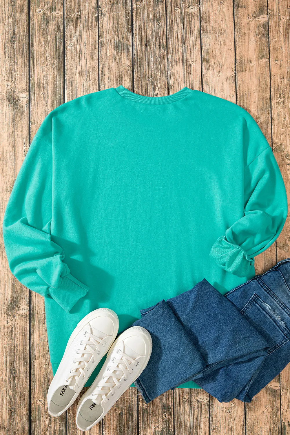 High-Low Round Neck Long Sleeve Sweatshirt, image 11