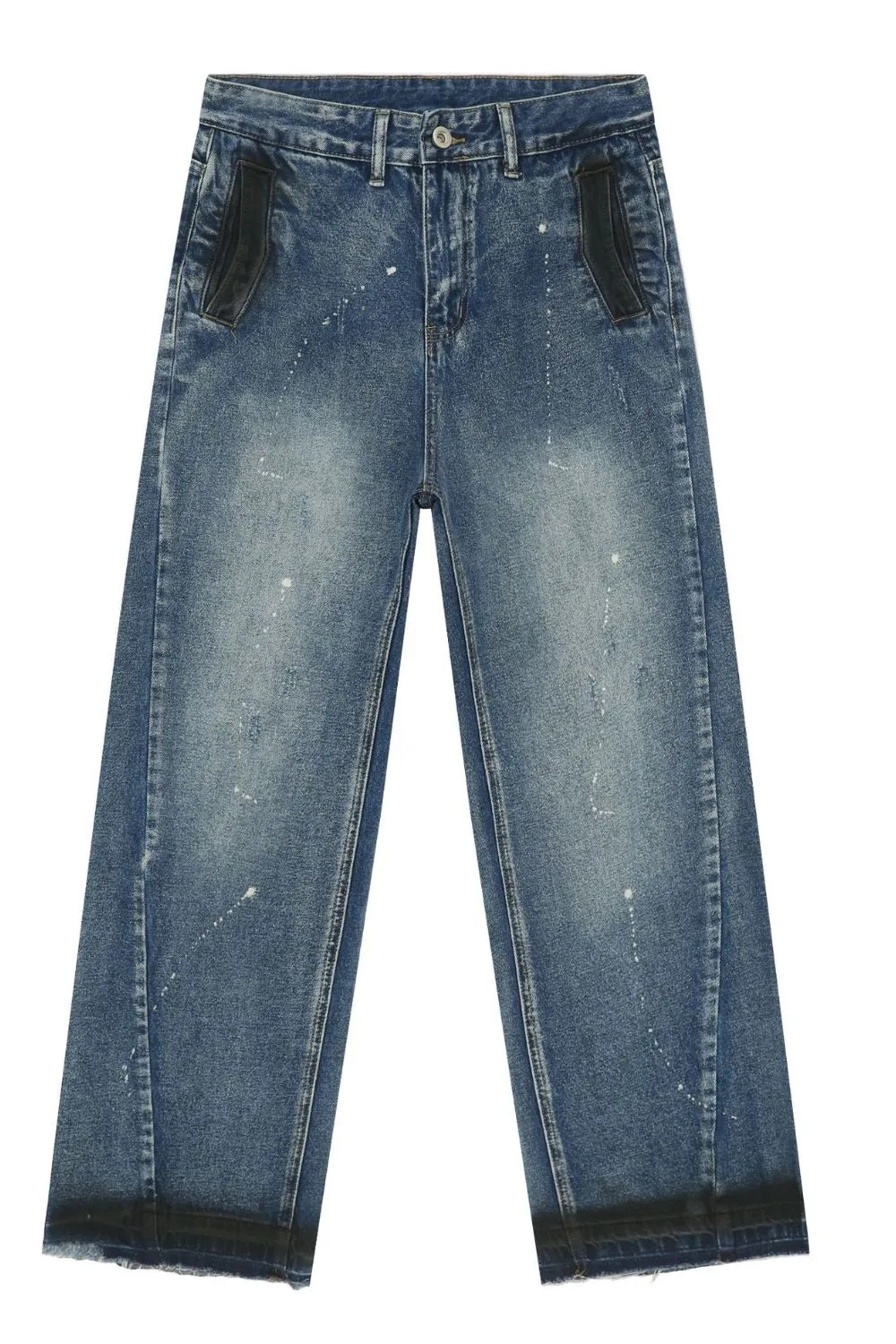 Men's Raw Hem Baggy Jeans, image 5