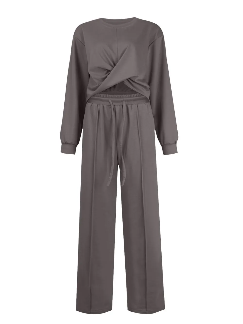 Crisscross Round Neck Top and Drawstring Pants Set, image 15