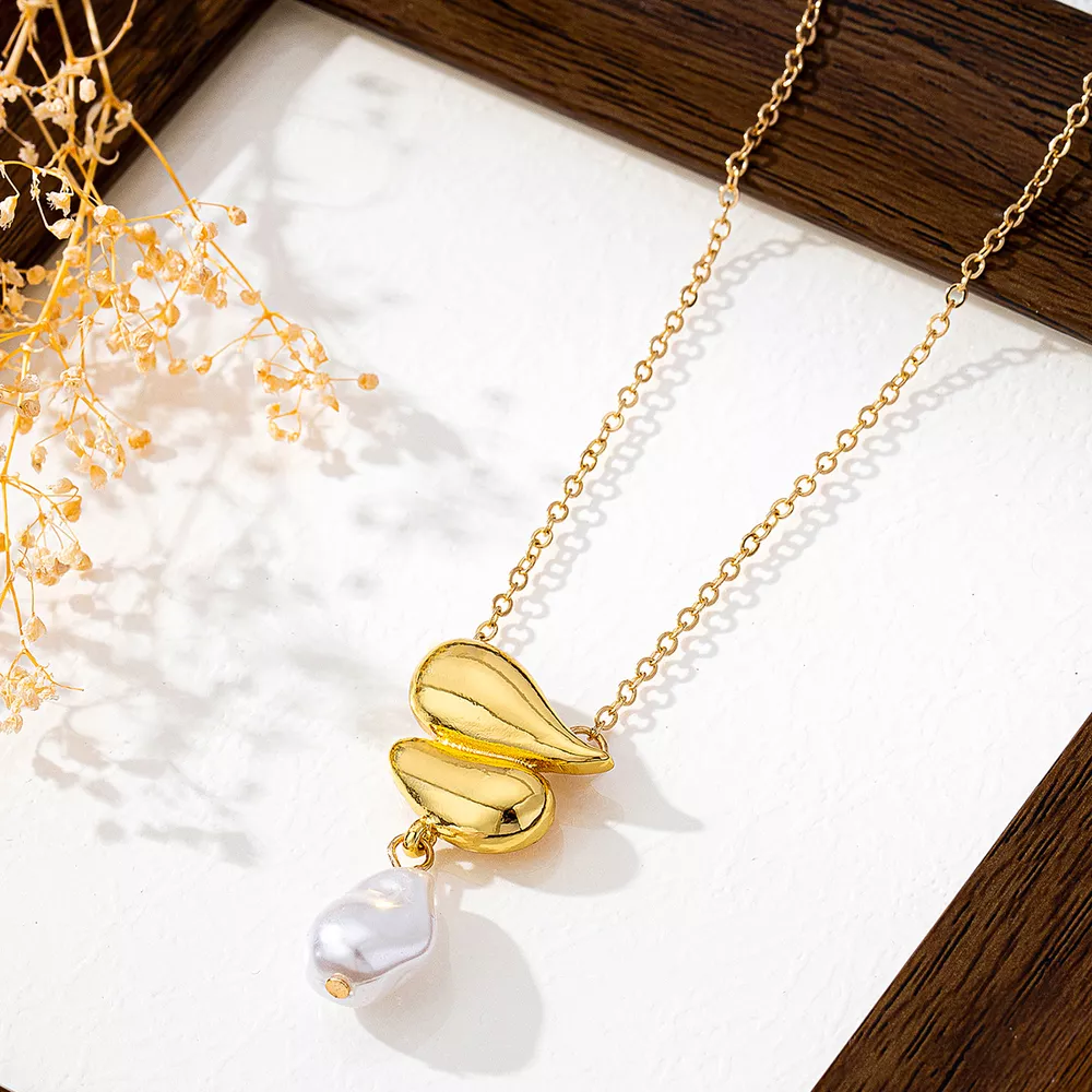 Synthetic Pearl 18K Gold-Plated Alloy Necklace