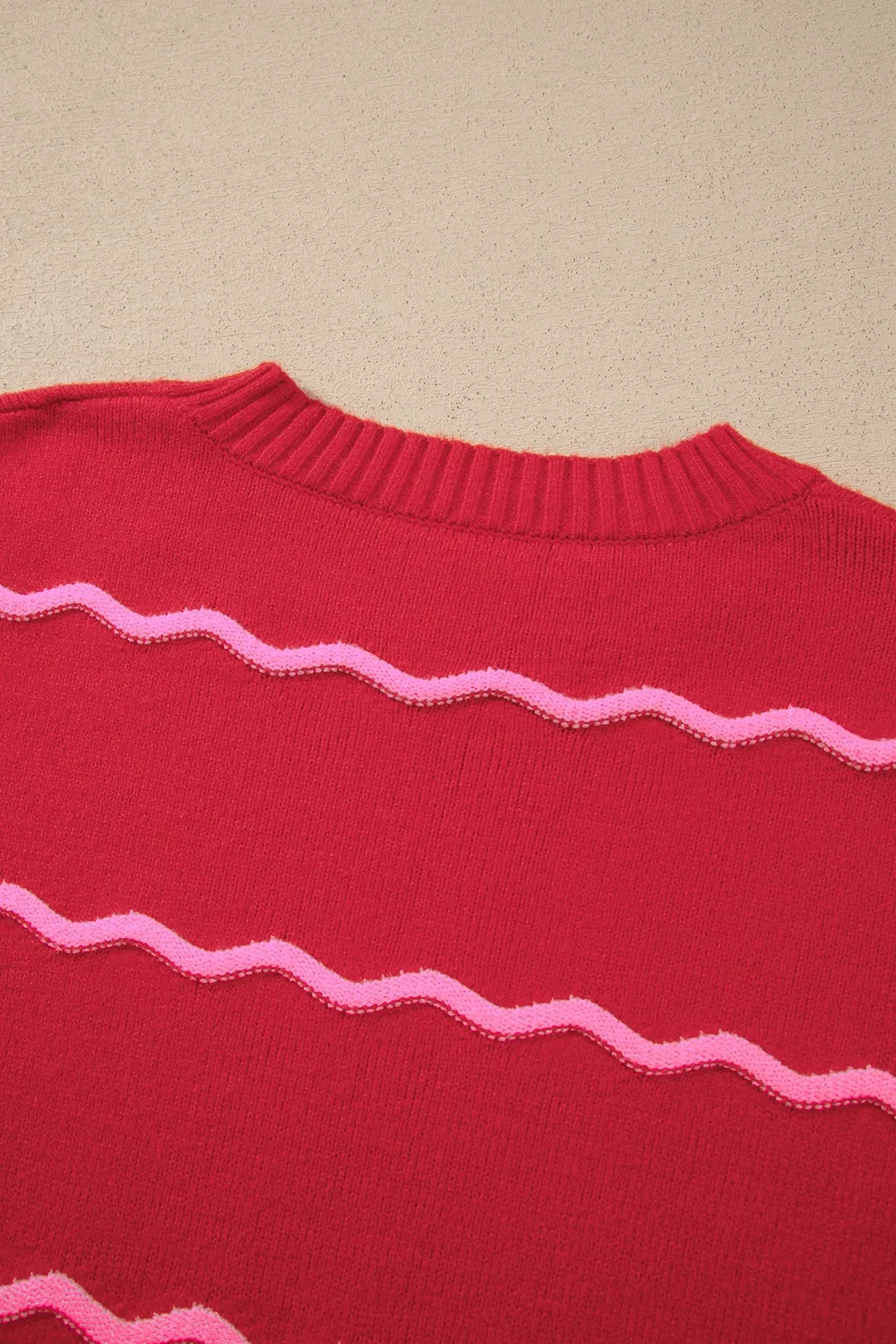 Striped Round Neck Long Sleeve Shift Pullover Sweater, image 9