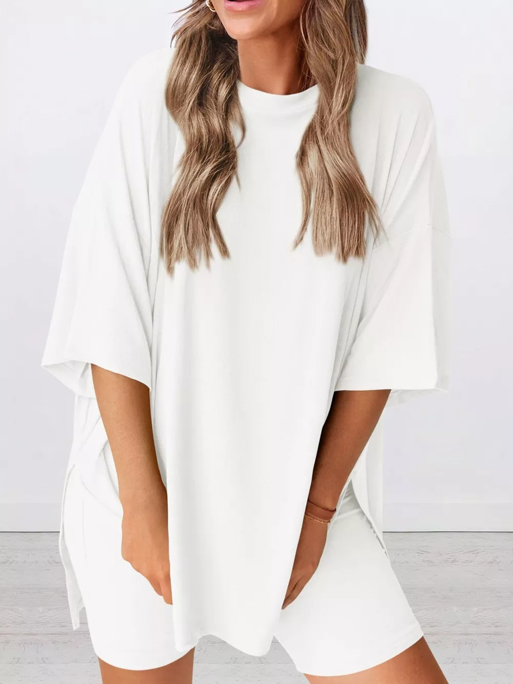 Full Size Half Sleeve T-Shirt and Shorts Set Plus Size, image 8