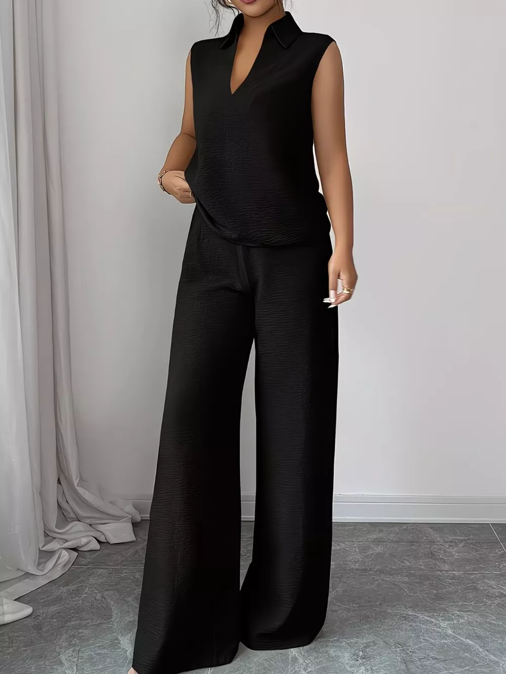 Sleeveless Top and Wide Leg Pants Set, image 14