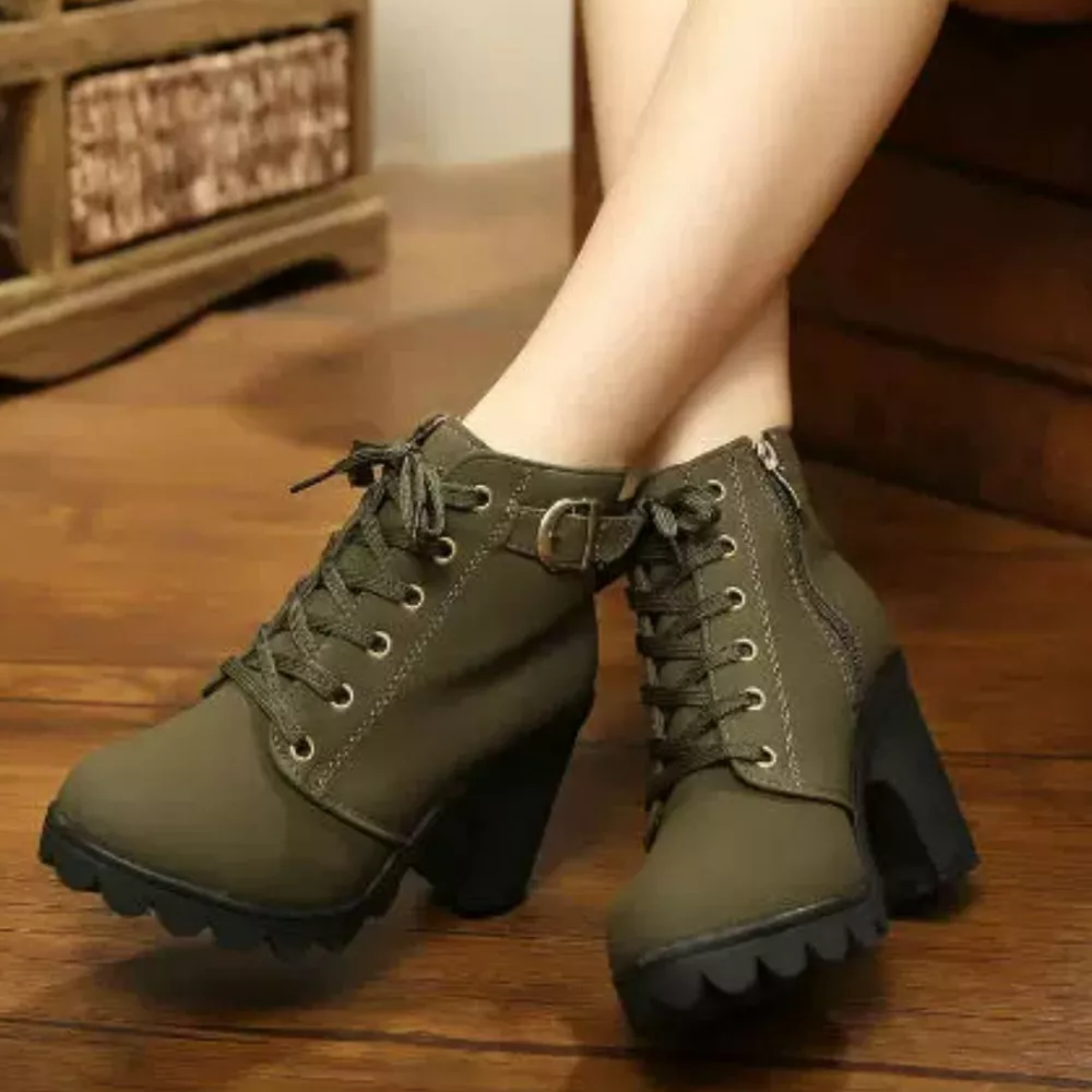 Lace Up Block Heels Boots, image 5