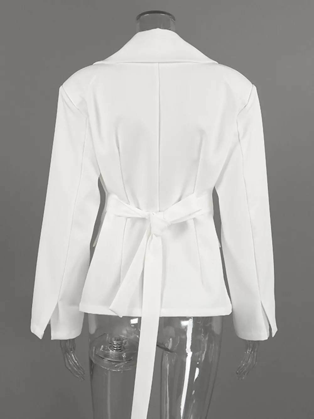 One Button Padded Shoulders Blazer, image 11