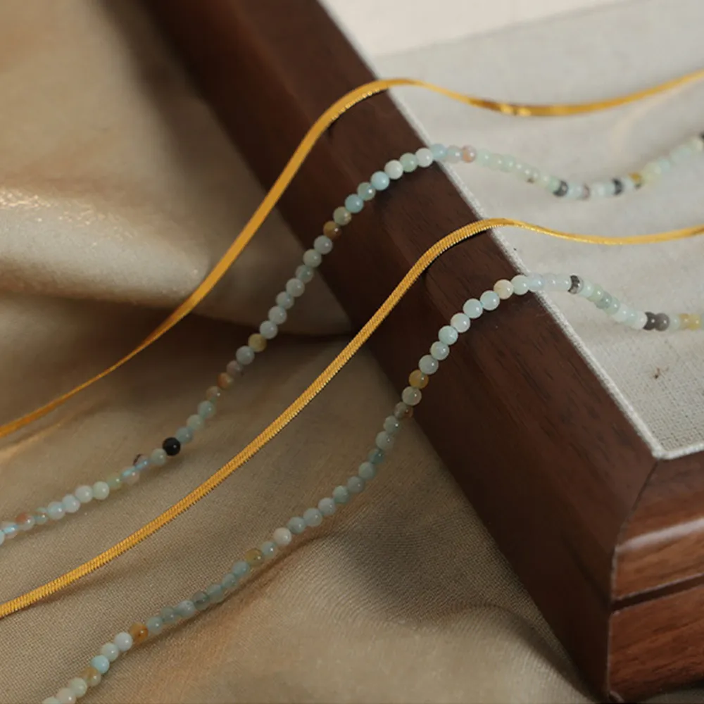 Beaded Titanium Steel Double-Layered Necklace, image 6