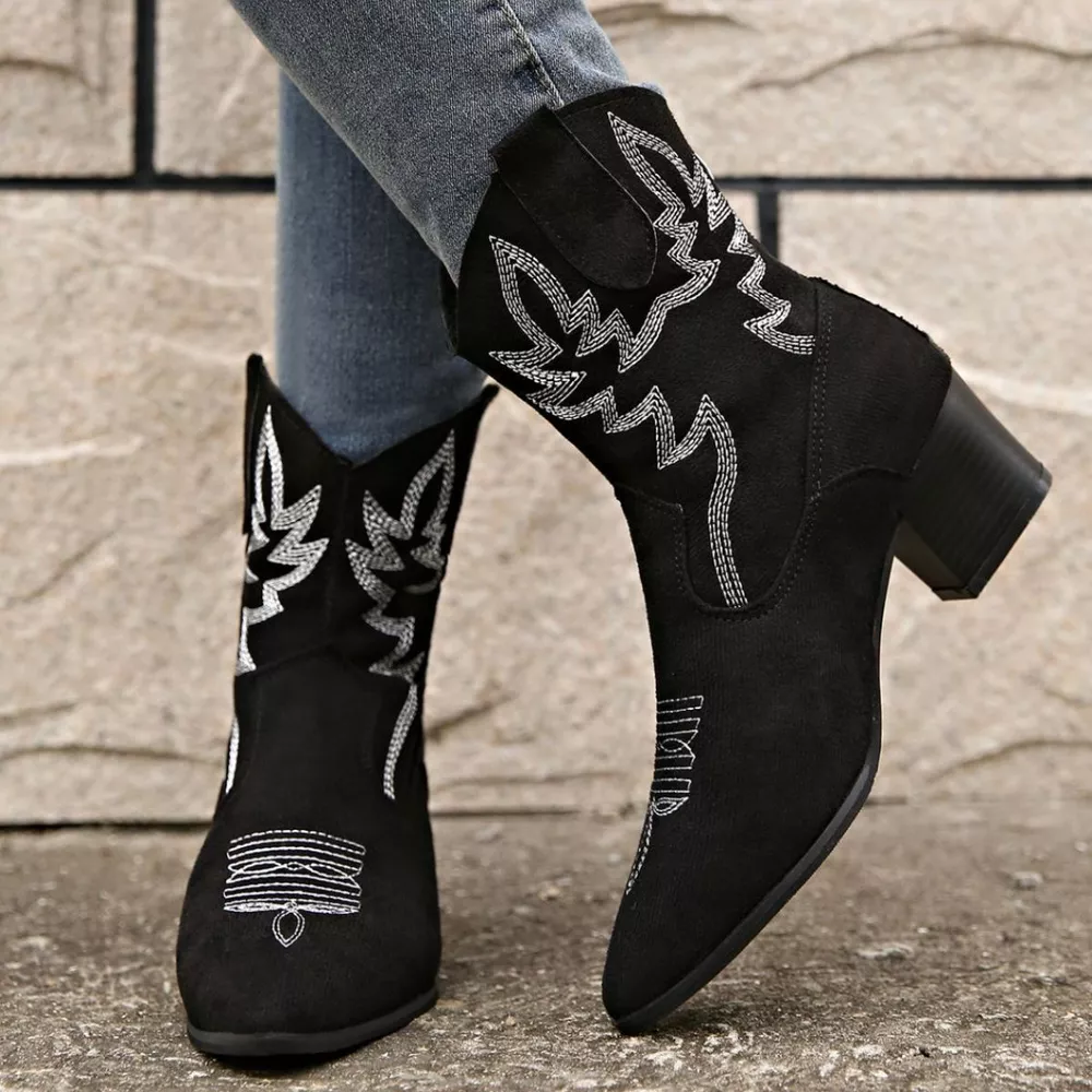 Point Toe Block Heels Boots, image 4