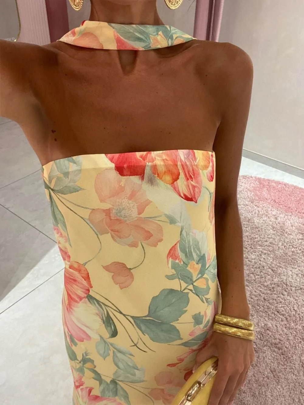 Printed Tube Maxi Dress, image 7