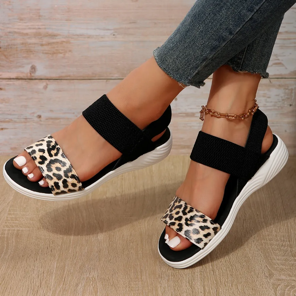 PU Leather Open Toe Low Heel Sandals, image 14