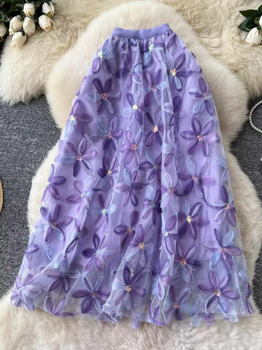 Floral Mesh Skirt, image 15