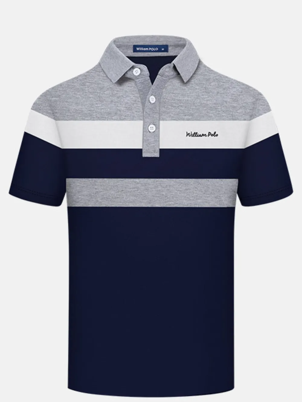 Men's Plus Size Color Block Striped Short Sleeve Polo, image 4