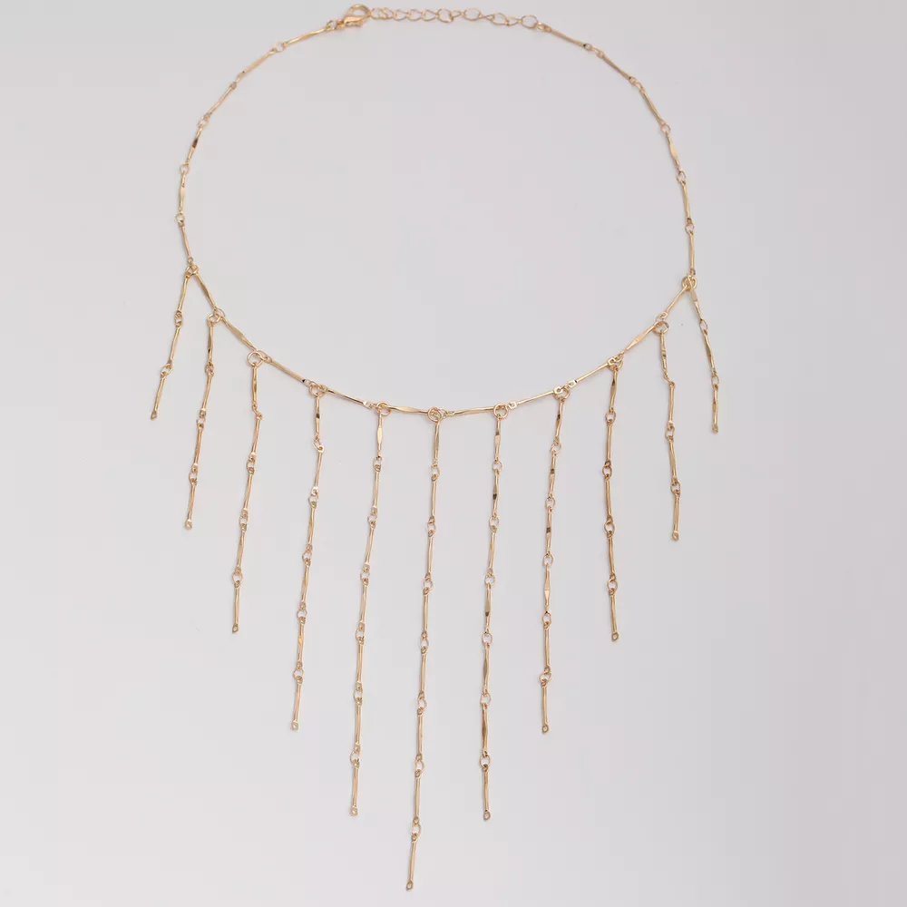 18K Gold-Plated Tassel Waterfall Necklace, image 6