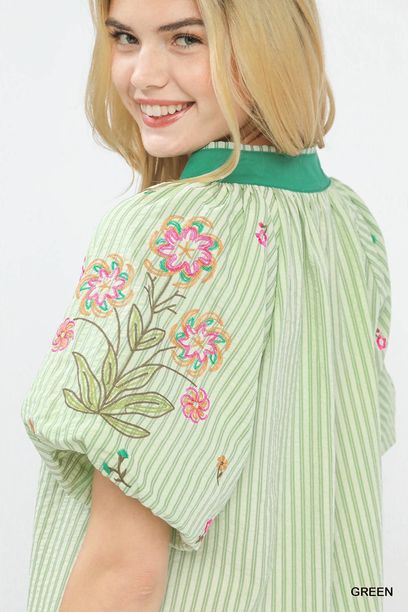 Embroidered Stripe Top, image 3