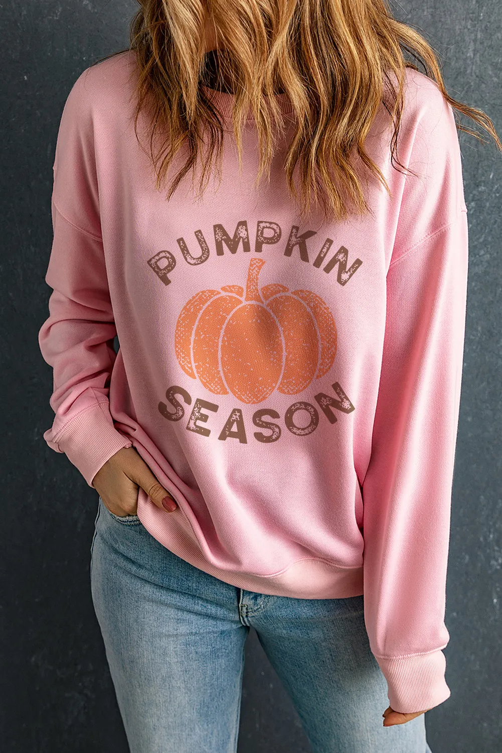 Graphic Round Neck Long Sleeve Sweatshirt, image 3