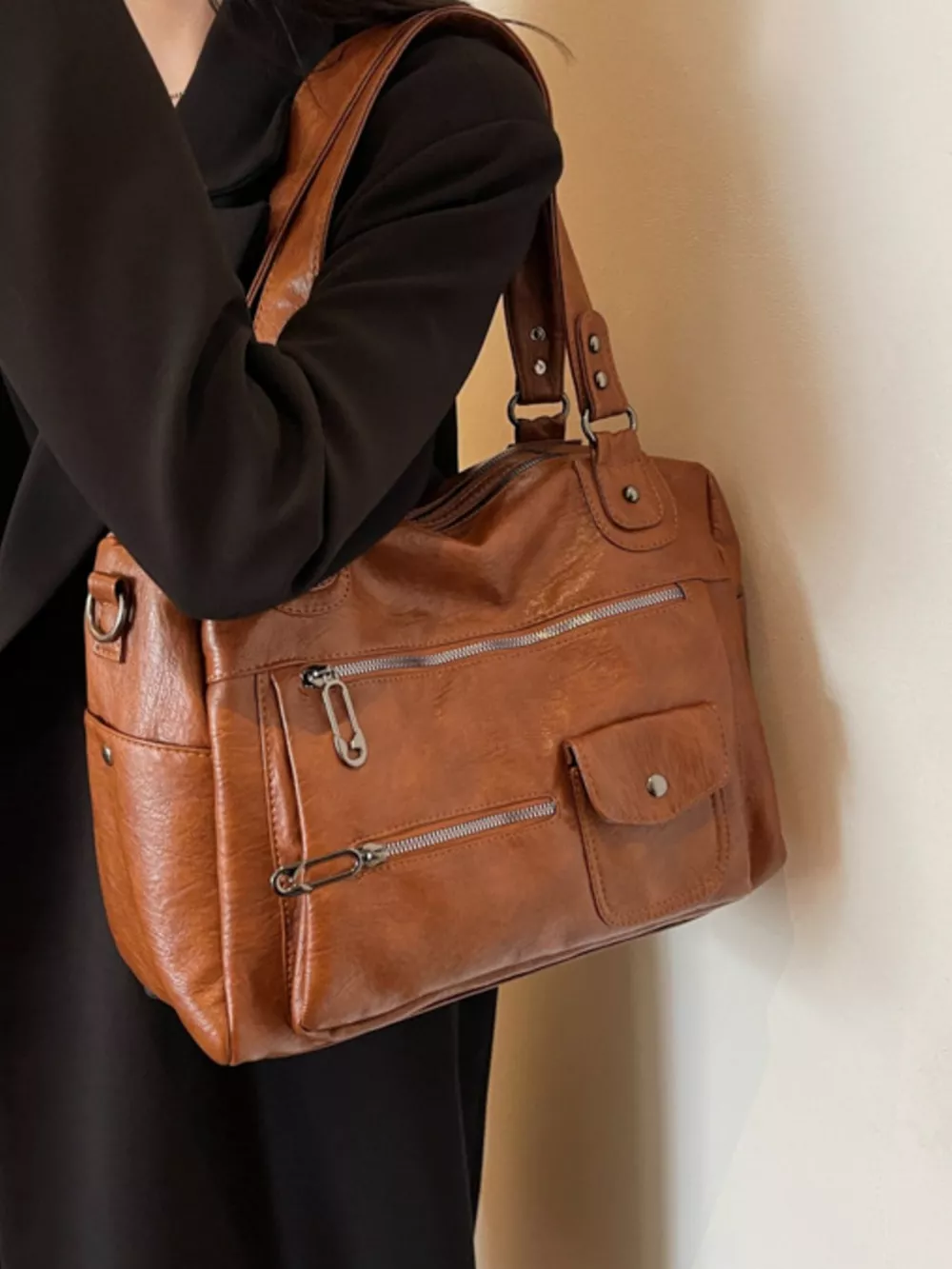 Vintage Style Multi-Pocket Crossbody Bag, image 3