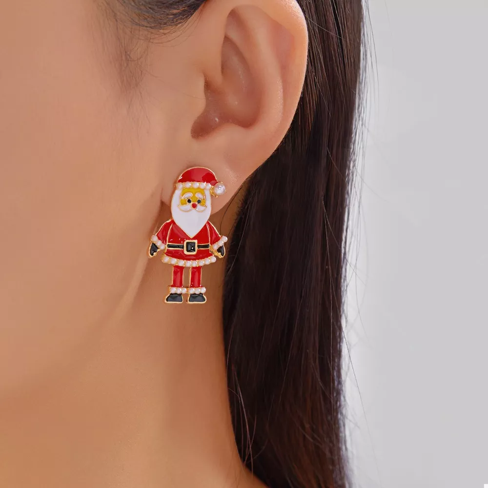 Christmas Santa Claus Stud Earrings, image 2