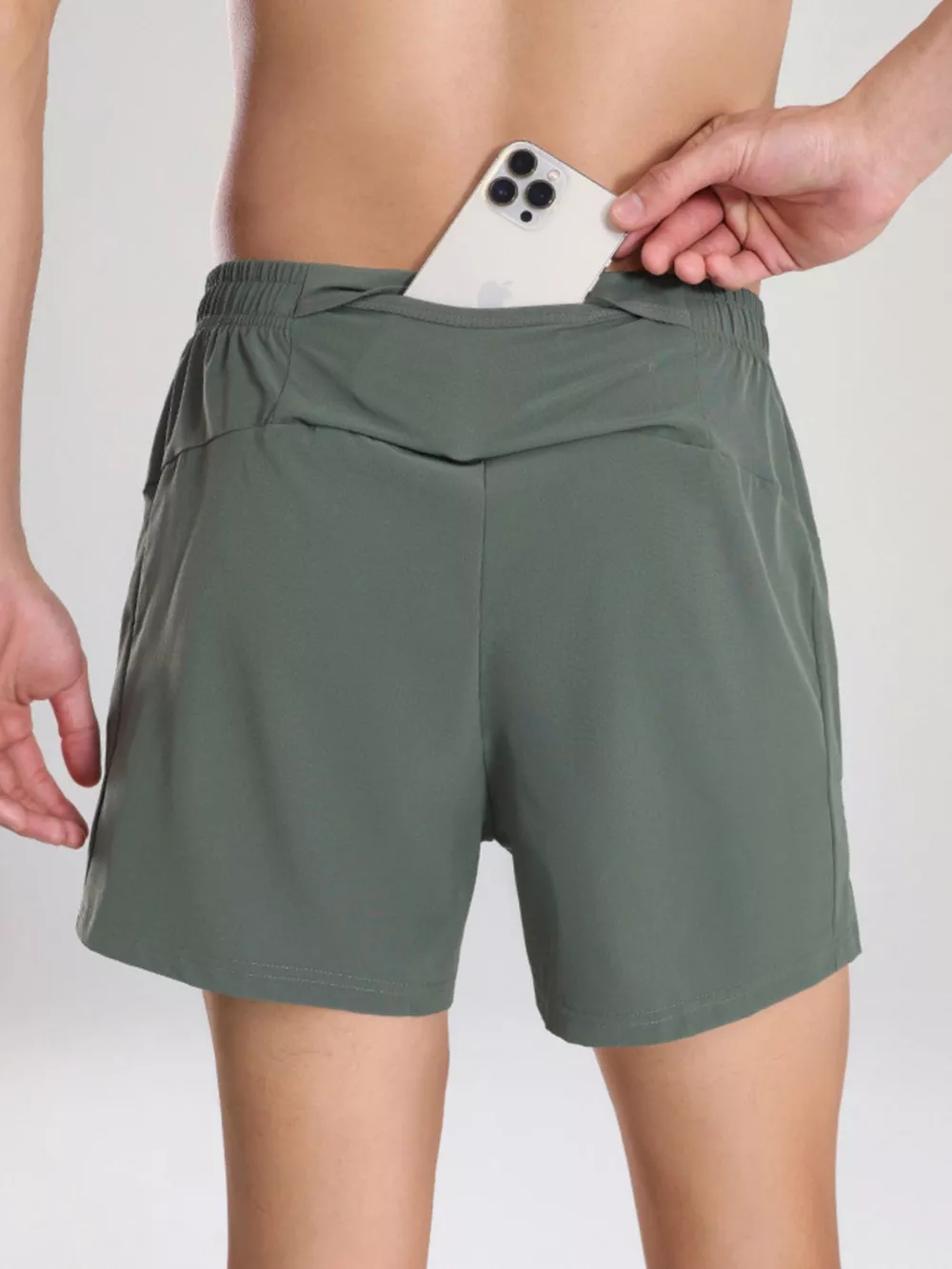Men's Plus Size Elastic Waist Active Shorts, image 2
