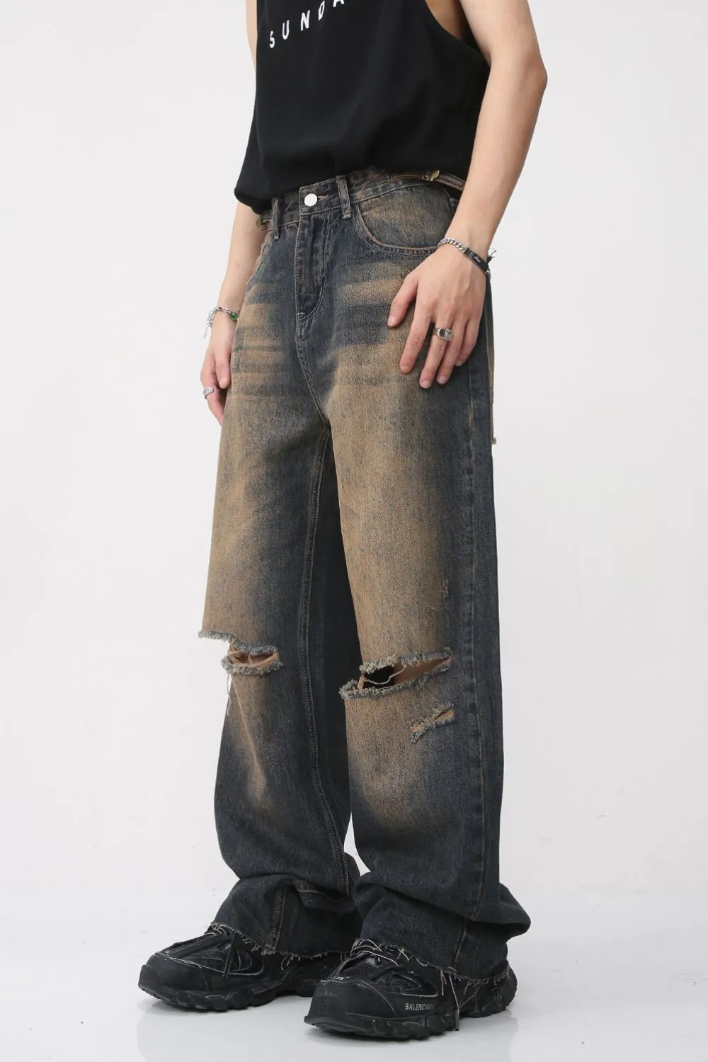 Distressed Wide Leg Jeans, image 3
