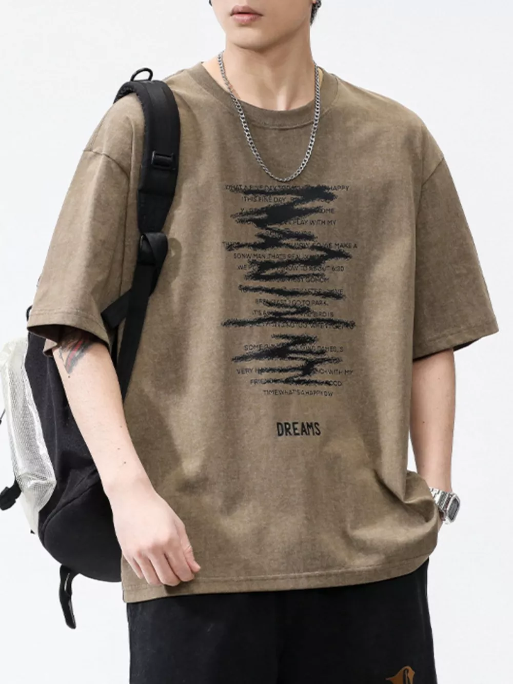 Men's Plus Size Round Neck Half Sleeve T-Shirt, image 3