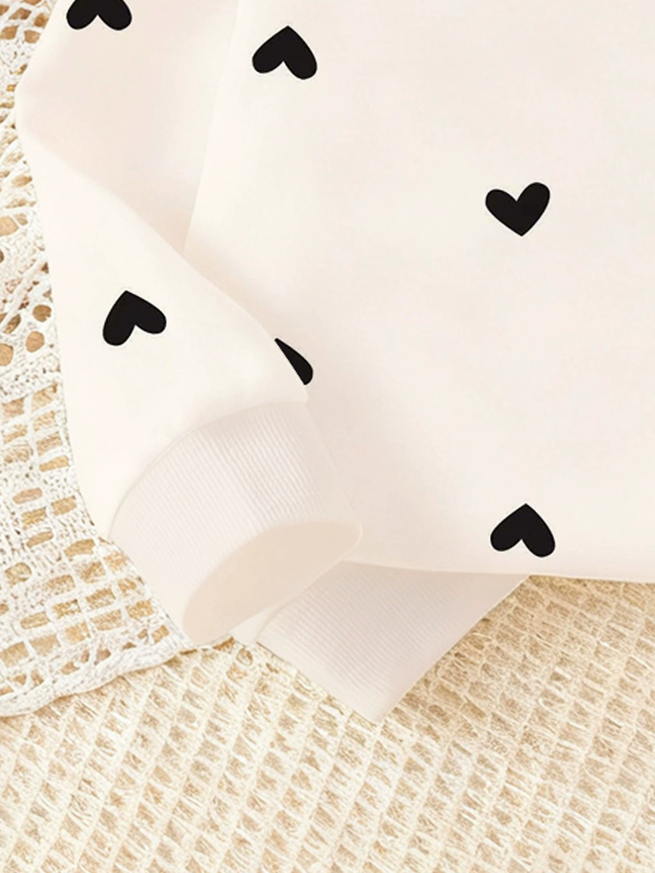 Children's Heart Print Long Sleeve Top & Pants Set, image 3