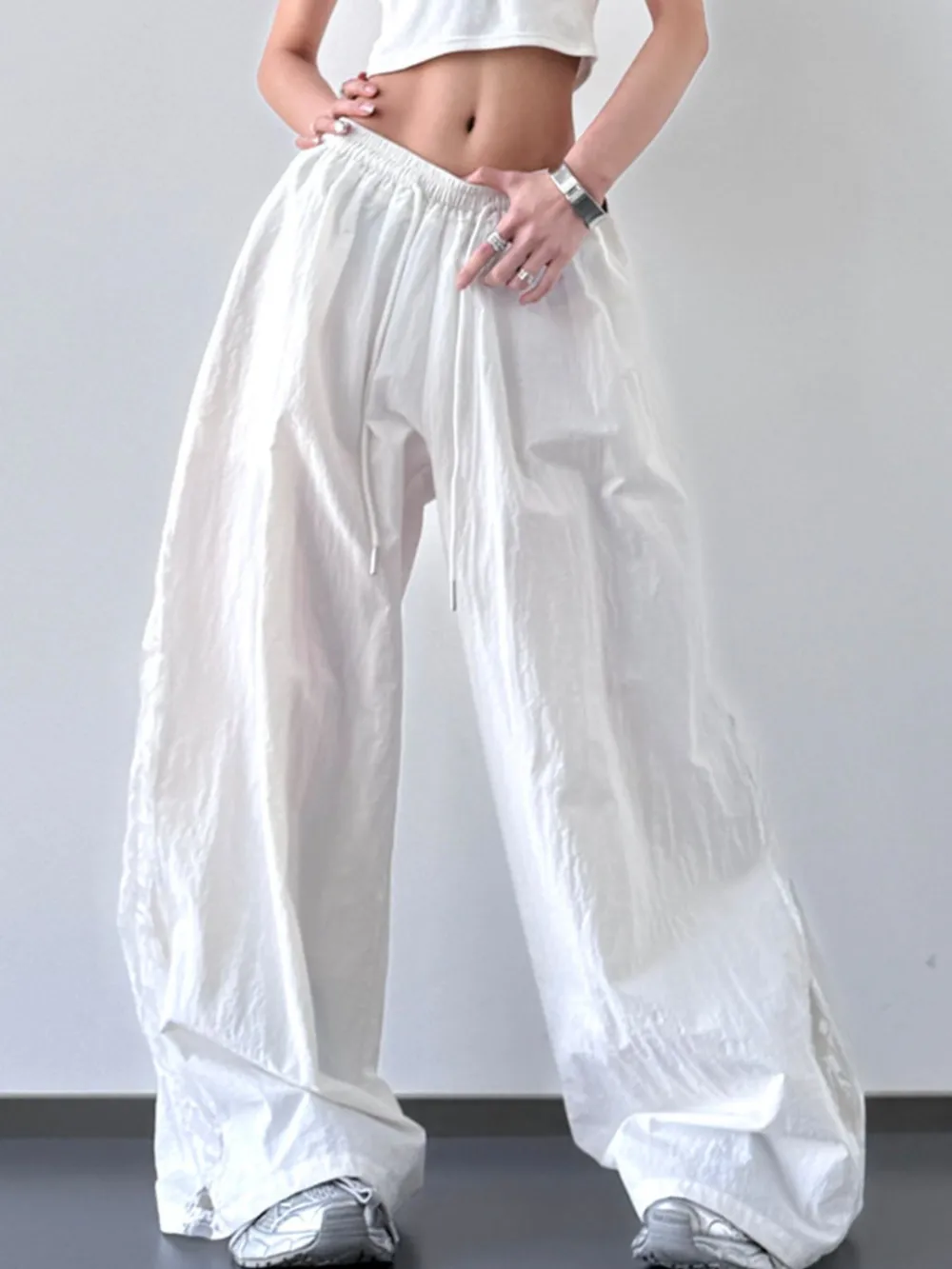 Elastic Waist Wide-Leg Pants, image 4