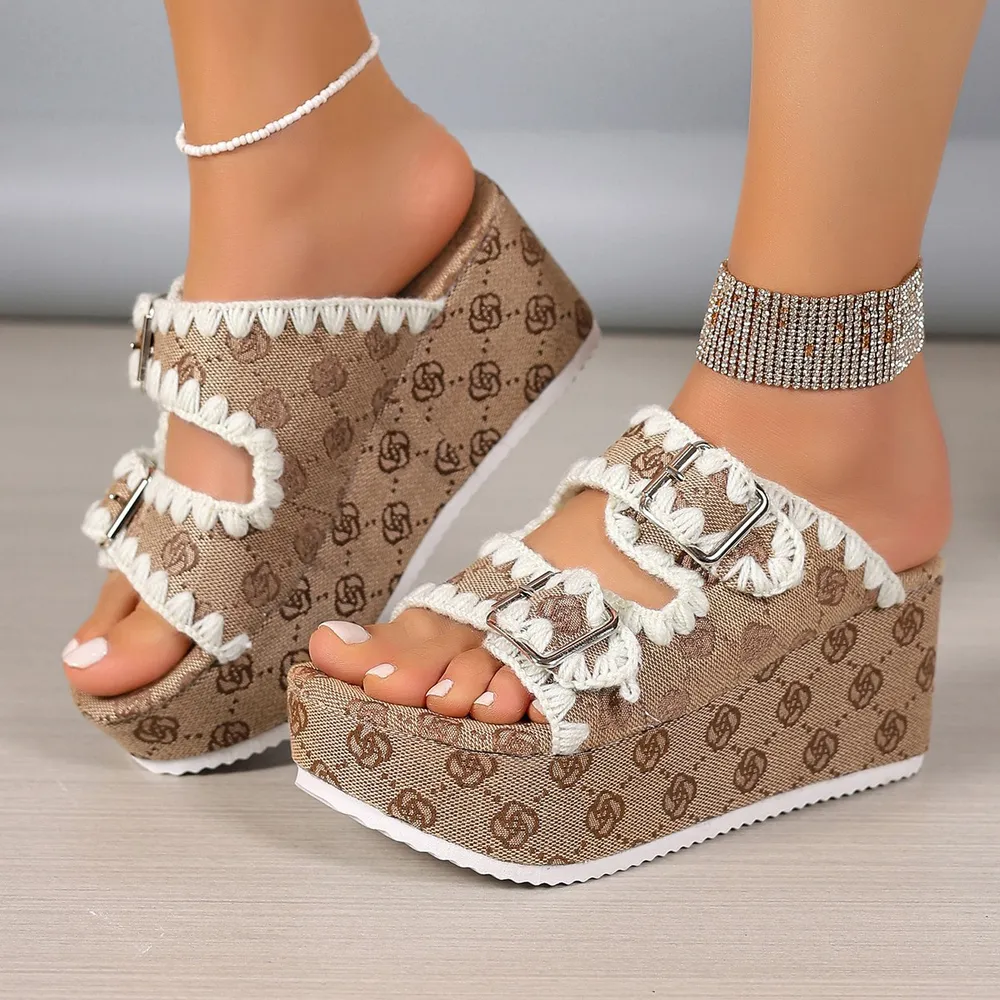 Double Buckle Platform Sandals, image 3