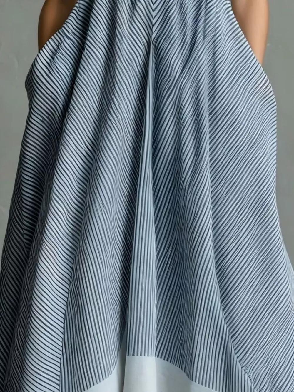 Full Size Striped Halter Neck Maxi Dress with Pockets Plus Size, image 7
