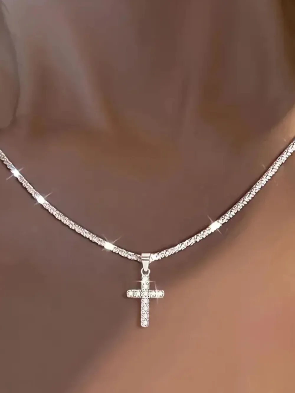 925 Sterling Silver Cross Necklace, image 2