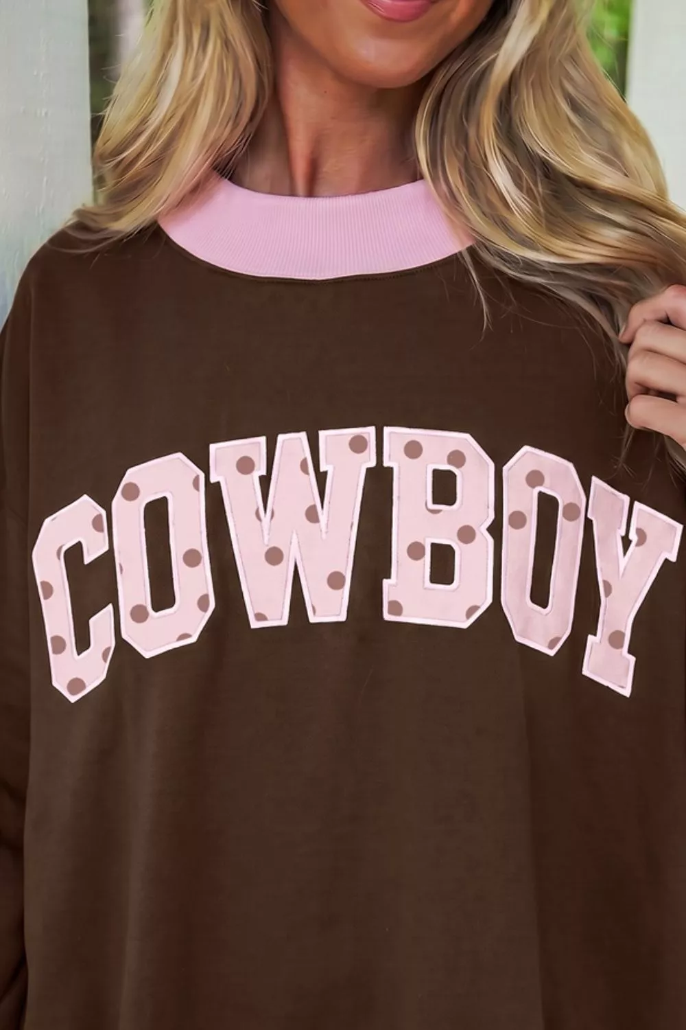 Colorblock Trim Crewneck Long Sleeve Sweatshirt, image 2