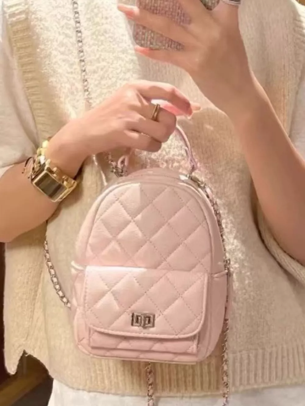 Quilted Mini Backpack Bag, image 2