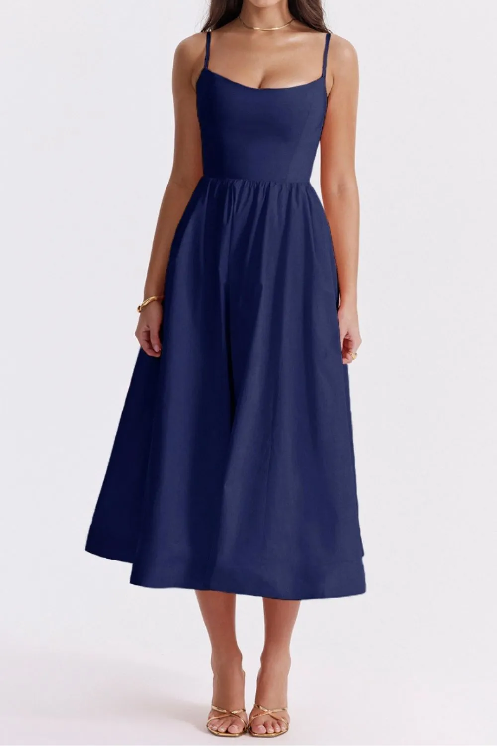 Floral Print Spaghetti Strap Midi Dress, image 7
