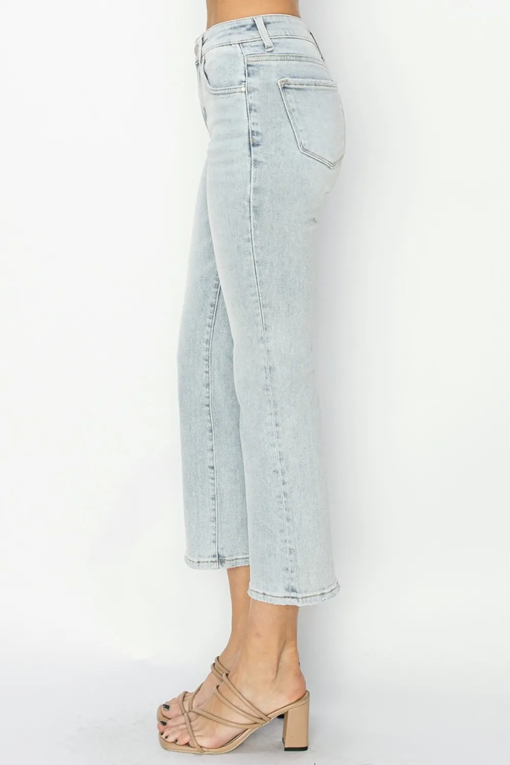 Full Size Mid Rise Cropped Flare Jeans, image 2