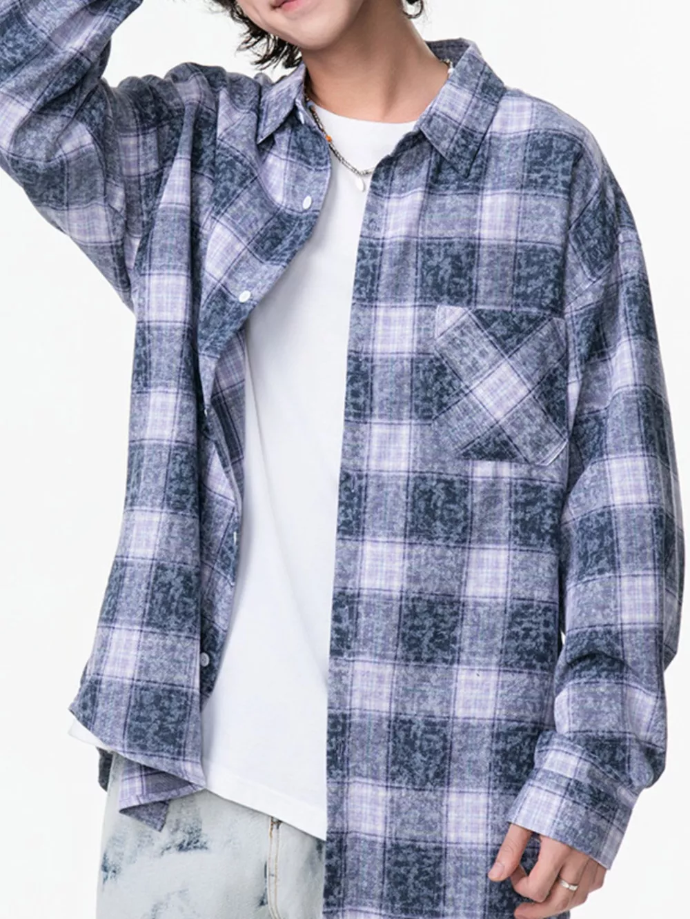 Men's Plus Size Plaid Button Up Long Sleeve Shirt, image 11