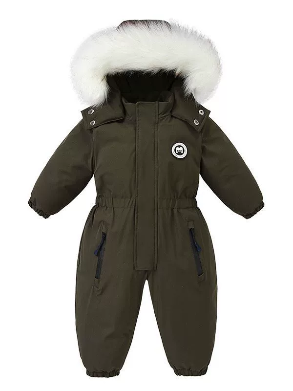 Children's Faux Fur Hood One-Piece