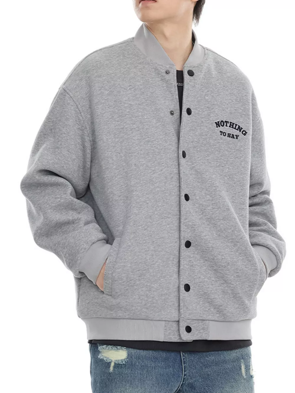 Men's Plus Size Casual Snap Down Jacket, image 9