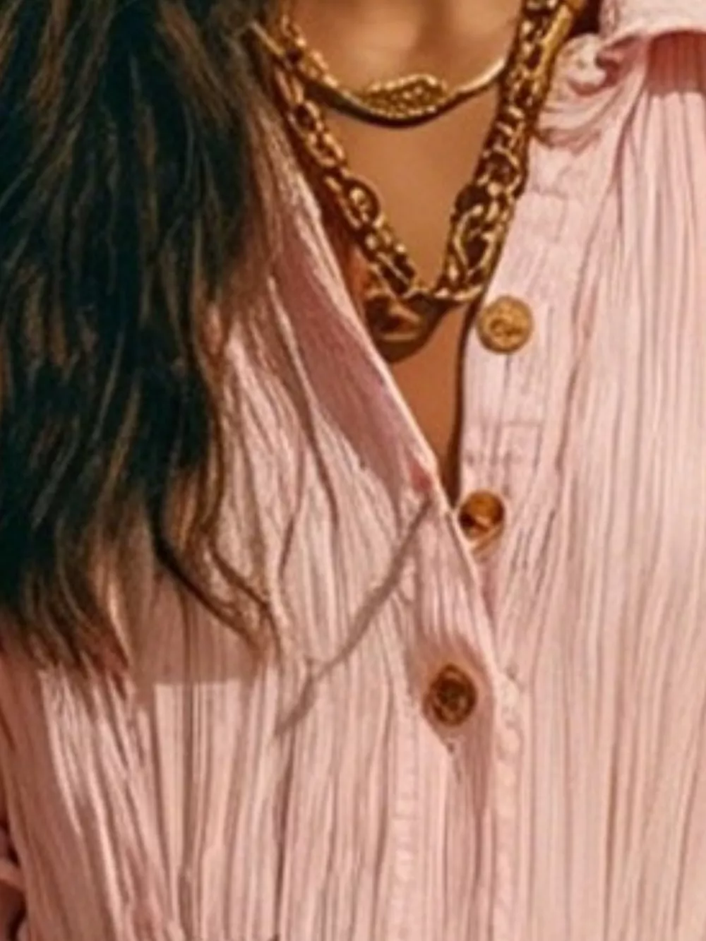 Full Size Textured Button Down Long Sleeve Maxi Dress Plus Size, image 6