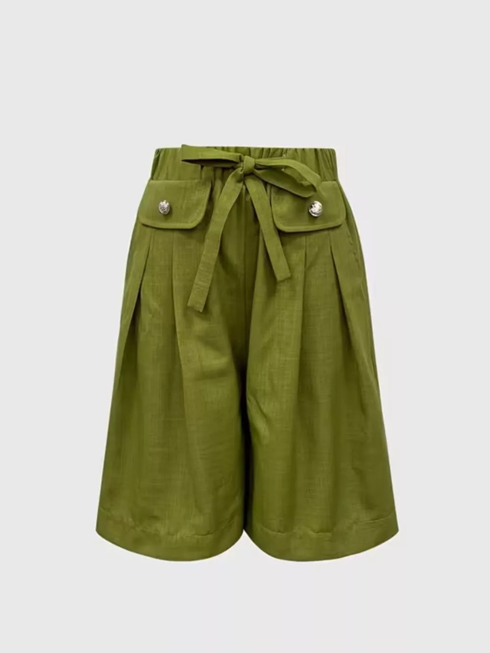 High-Waisted Drawstring Shorts, image 3