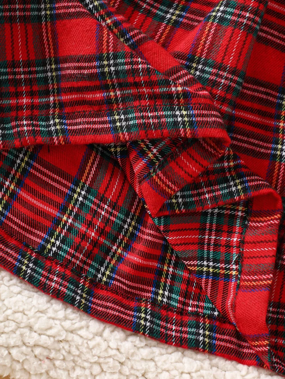 Children's Christmas Plaid Embroidered Smocked Dress, image 5