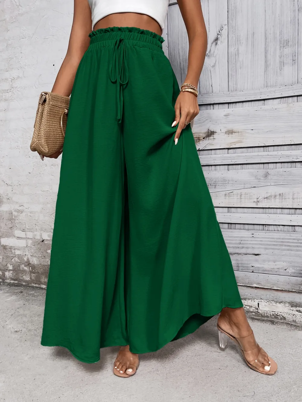 Tied High Waist Wide Leg Pants, image 6
