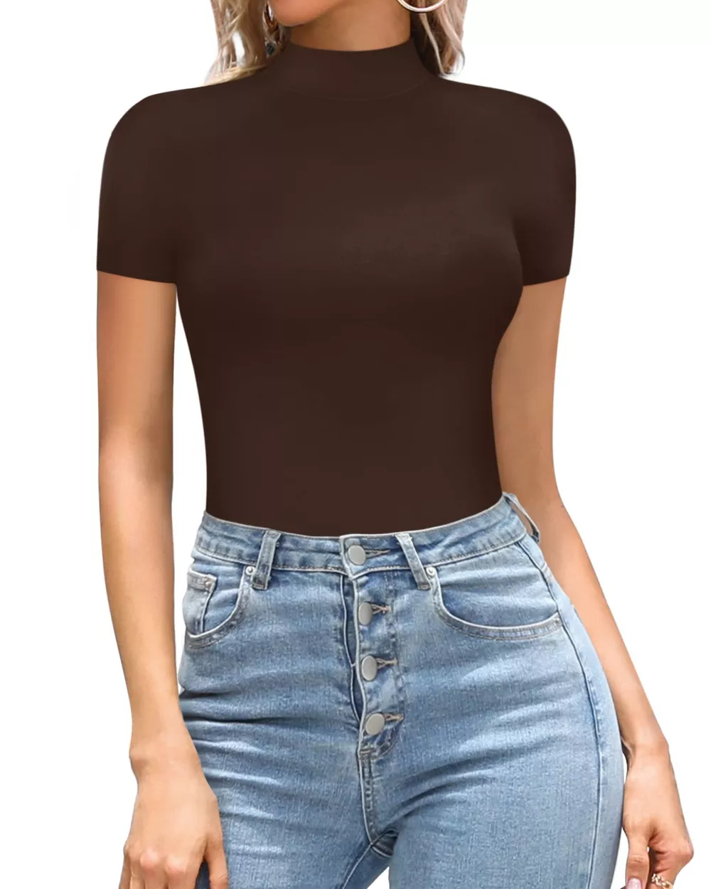 Mock Neck Short Sleeve Bodysuit, image 20