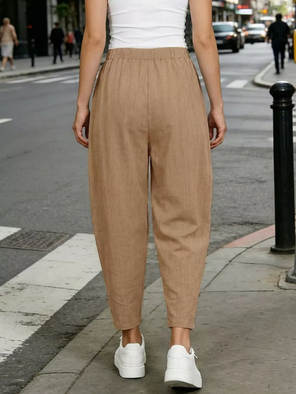 Plus Size Casual Elastic Waist Harem Pants, image 4